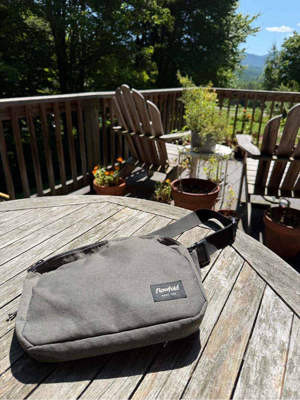 Flowfold made in Maine - Grey Crossbody Sling Bag & Fanny Pack